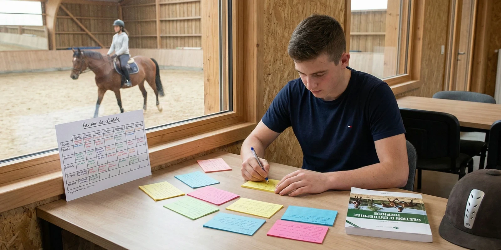Apprentis cavaliers découvrant avec joie leurs résultats d'admission au CAP agricole
